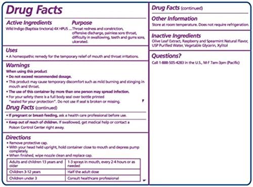 Seagate Products Homeopathic Olive Leaf Throat Spray (Pack of 2) 1 Ounce Raspberry-Spearmint