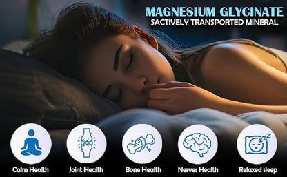 Chelamax Magnesium Glycinate.Dead Sea Magnesium Supplement for Restful Sleep,Muscle Cramps,Nerves,Digestive Support,3rd Party Tested,Heavy Metal Free,Pure Magnesium Glycinate Capsules.