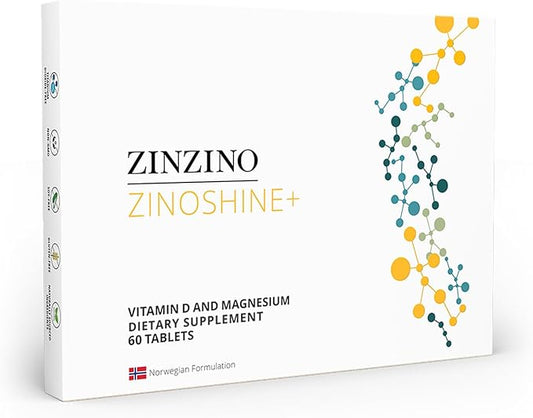 ZinoShine+ - Vitamin D3 & Magnesium Supplement for Immune Support, Energy, Muscle, Bone & Teeth Health - Reduces Fatigue - 60 Tablets