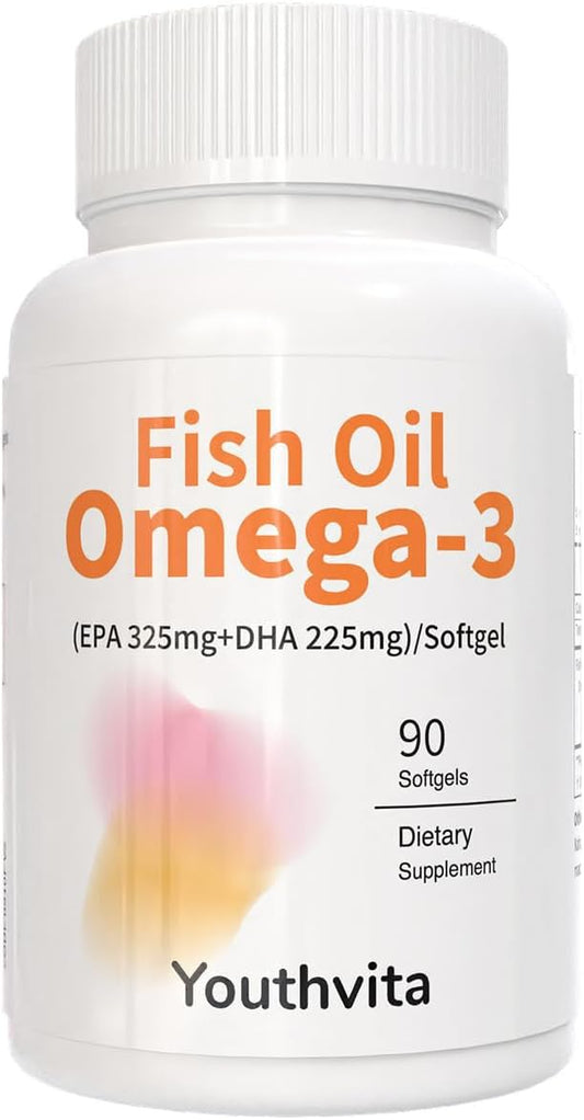 Omega 3 Fish Oil 1000mg, EPA DHA Triple Strength for Heart, Eye, Brain, Joint Health, 90 Softgels