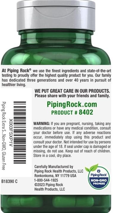 Piping Rock Pygeum Supplement 4000 mg | 200 Capsules | Pygeum Africanum Bark Extract | Extra Strength | Non-GMO, Gluten Free