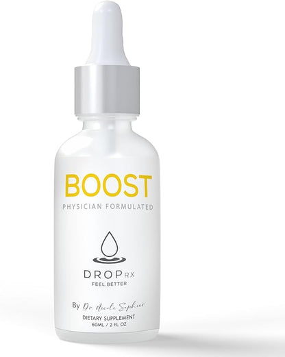DropRx Boost by Dr. Nicole Saphier – Maca Root, Ashwagandha, Lions Mane & Peppermint Leaf Extract for Vitality Support, Non-GMO, Vegan, Gluten-Free, Kosher, Made in USA (2 Fl Oz)