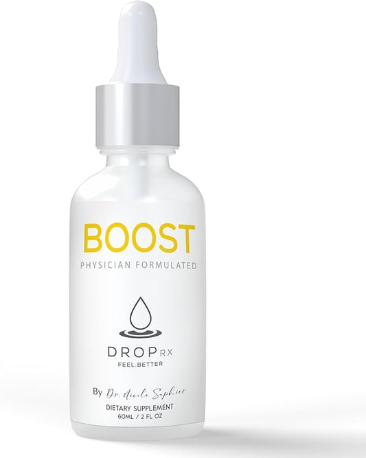 DropRx Boost by Dr. Nicole Saphier – Maca Root, Ashwagandha, Lions Mane & Peppermint Leaf Extract for Vitality Support, Non-GMO, Vegan, Gluten-Free, Kosher, Made in USA (2 Fl Oz)