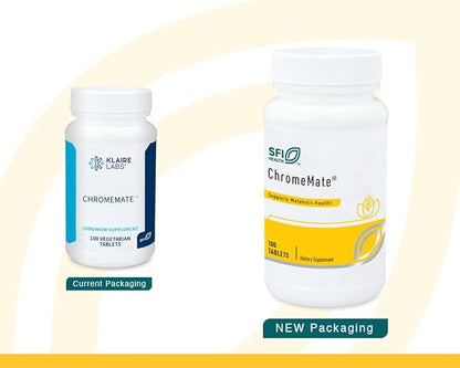 Klaire Labs Chromemate - Chromemate Chromium Polynicotinate 200mcg Supplement - Bioavailable Form of Chromium with Niacin - Hypoallergenic (100 Tablets)