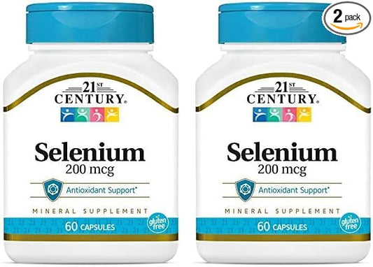 21st Century Selenium 200 mcg Capsules, 60 Count (Pack of 2)