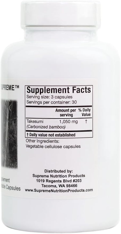Supreme Nutrition Takesumi Supreme, 90 Pure Activated Bamboo Charcoal Vegetarian Capsules