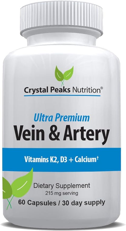 Vein & Artery Supplement - Blood Flow Supplement with Calcium - Blood Circulation Support for Men, Women - Circulation and Vein Support - 60 ct