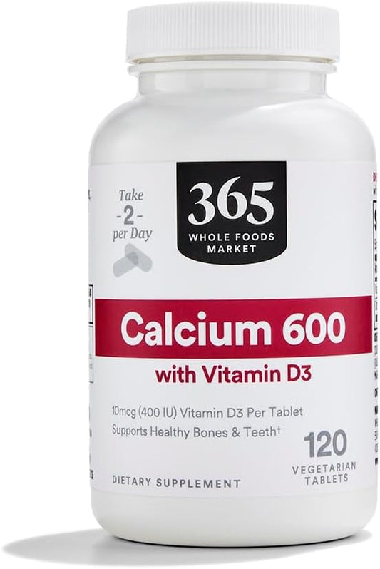 365 by Whole Foods Market, Calcium with Vitamin D3, 120 Vegetarian Tablets, 60-Day Supply