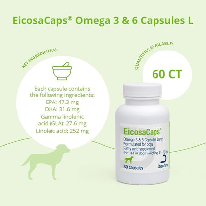 EicosaCaps® Omega 3 & 6 Capsules for Dogs, 60 ct