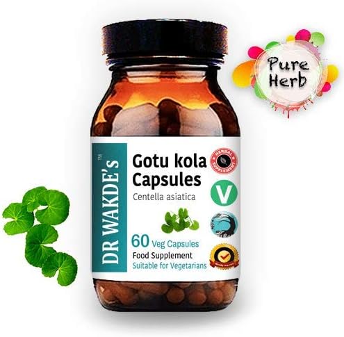 DR WAKDE'S Gotu kola Capsules (Mandukparni, Centella asciatia, 60 Veg Caps, Plant-Based Supplement, Ayurvedic Herb, All Natural, Vegan)
