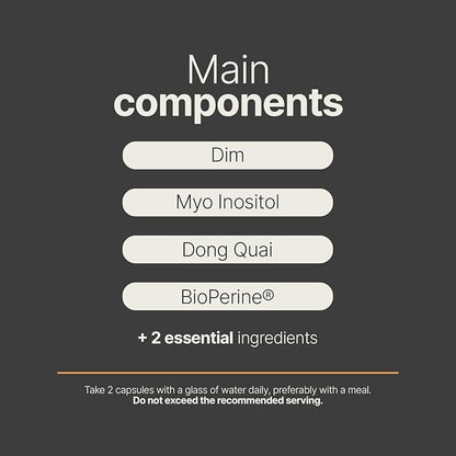 Women's Balance Supplement with Natural Ingredients: Dim, Dong Quai, BioPerine®, Myo & D-Chiro Inositol | 240 Caps - 120 Days | 400mg of Dim per Serving | Hormone Balance | Made in The USA by B Life.