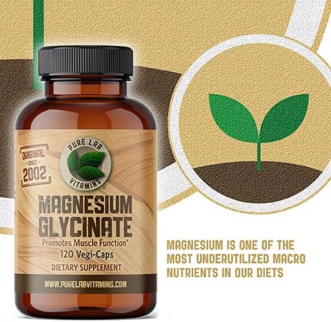 Magnesium Glycinate 165mg/caps (3 caps/Day for 500mg) - 300 caps - Magnesium Supplement from Canada - Magnesium Pills Supplement - Magnesio Glycinate Capsule Made in Canada