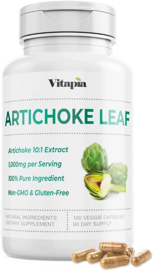 Organic Artichoke Leaf Extract for Healthy Digestion, Liver Health & Functions, Antioxidant Support - 10:1 Ratio & 180 Veggie Capsules - Non-GMO, Gluten-Free, Vegan-Friendly