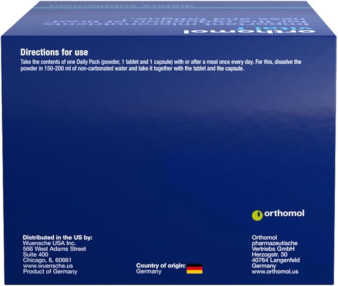 Orthomol Vital F Powder & Tablet Packet, Women's Multivitamin, 30-Day Supply, Vitamins A, B, C, D, E, K, Calcium, Iodine, Omega-3…