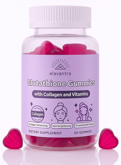 Glutathione Gummies with Collagen | 1000mg Glutathione with Vitamin C & Vitamin E | 30 Day Supplement | Skin Whitening Collagen Gummies | Liposomal Supplement