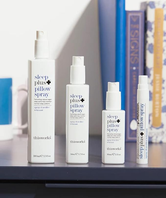 THISWORKS Sleep Plus Pillow Spray Fast-Acting Natural Rest with with Essential Oils of Lavender, Vetivert and Camomile, 100ml, 3.3 fl oz