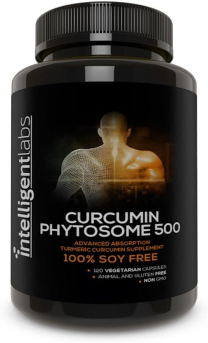 Intelligent Labs 500MG Meriva Curcumin Phytosome, 2900% Better Absorbed Than Ordinary Turmeric Curcumin 100% Soy Free, 120 Capsules Per Bottle