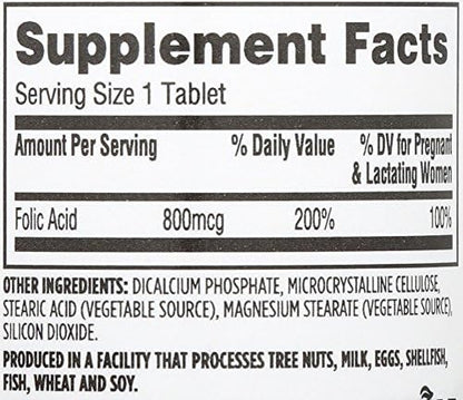 365 Everyday Value, Folic Acid 800mcg, 250 ct