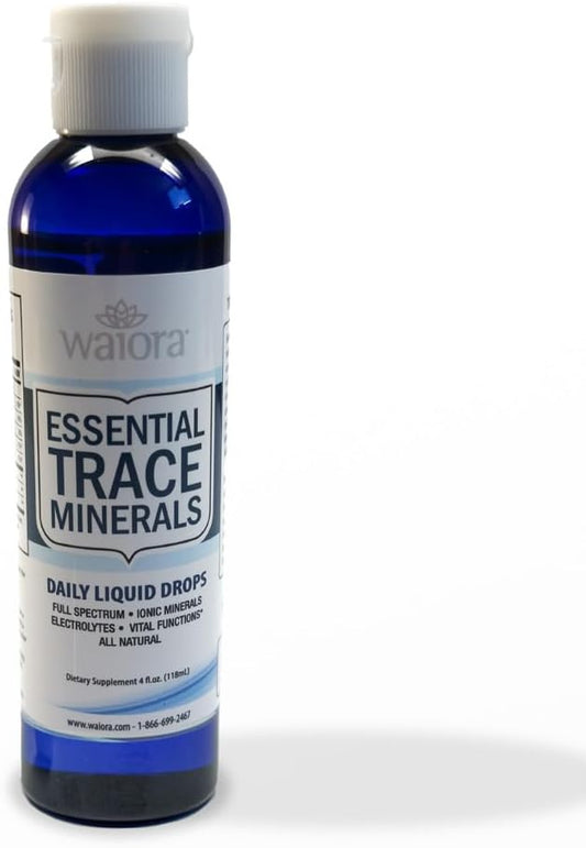 Waiora Essential Trace Minerals | Help Replenish Lost/Depleted Mineral | 60+ Ionic Trace Minerals | Support Body’s Vital Functions, pH Balance | Plus Electrolytes for Hydration (1 Bott / 48 serv)