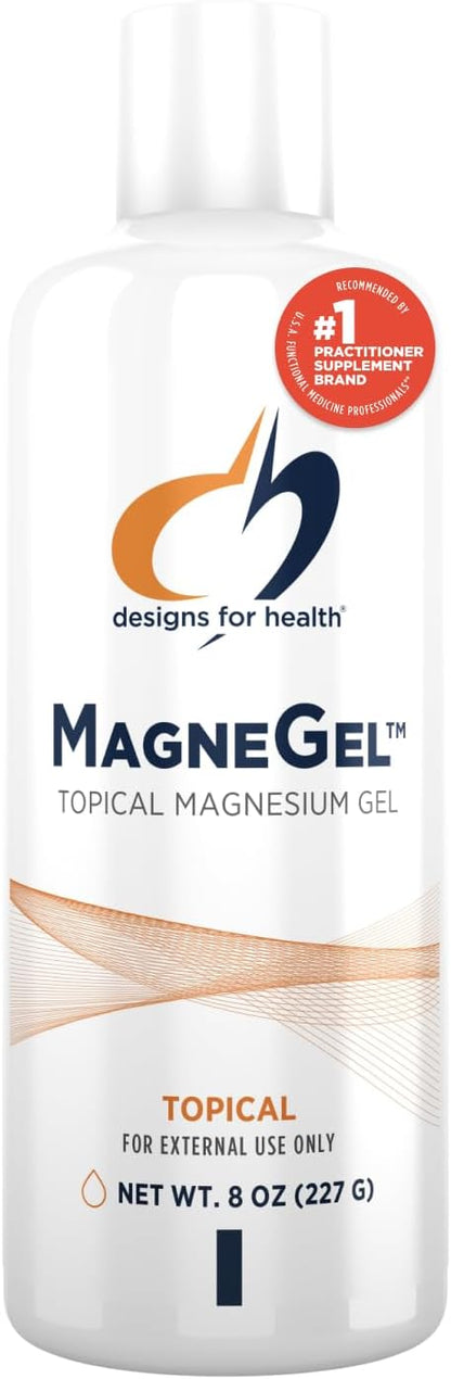 Designs for Health MagneGel Topical Magnesium Gel - Transdermal Magnesium Chloride Gel May Support Skin + Muscles - Apply to Arms or Legs (8oz)