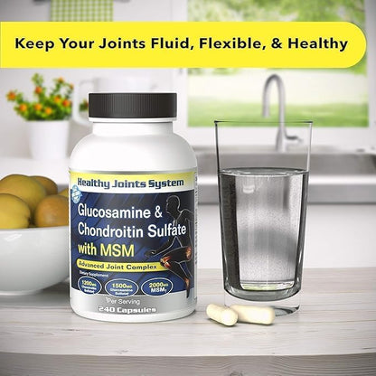 Advanced Mobility & Flexibility Support Formula with Glucosamine, Chondroitin & MSM – 240 Capsules for Active Lifestyles & Daily Wellness