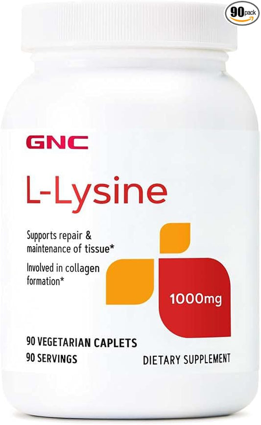 GNC L-Lysine 1000mg - 90 Vegetarian Tablets (90 Servings)