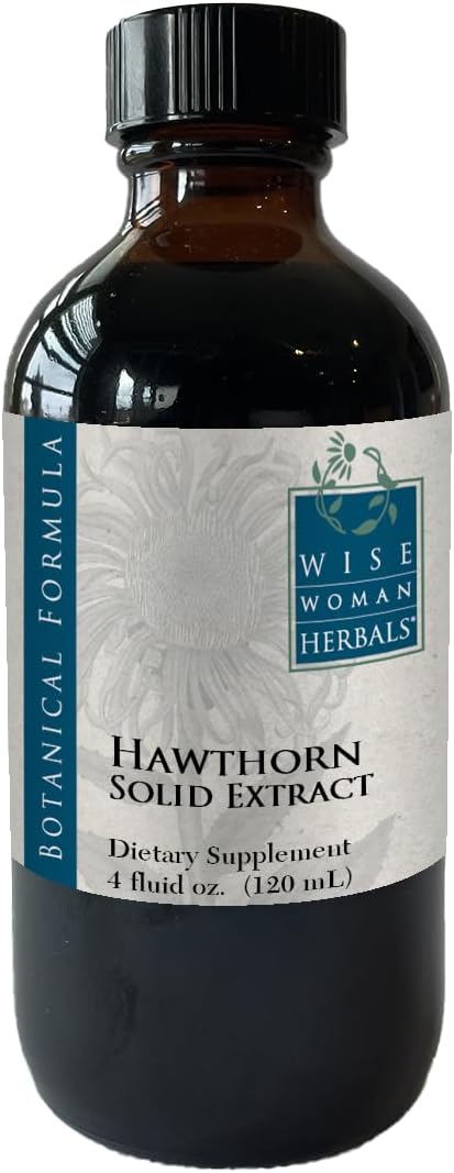 Wise Woman Herbals – Hawthorn Berry Solid Extract - Extra Strength 4:1 Liquid Extract - Alcohol-Free - for Cardiovascular Health and Heart Function - 4 oz