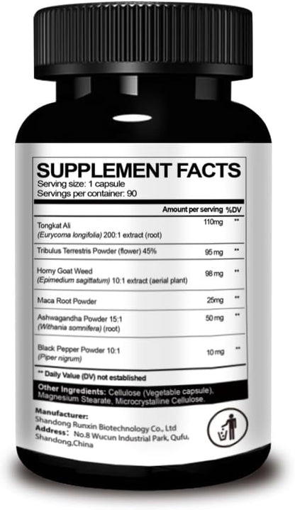 Epimedium can Enhance Male Sexual Function - Super Epimedium, containing 500 milligrams per Serving, Combined with extracts from Dongge Ali, Saw Palm, Ginseng, and Black maca Root,…