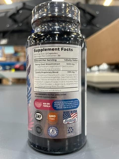 Hornygoatweed Women - Libido Booster for Women, Mood, Energy & Hormone Balance for Women w. Maca Root - Female Libido Booster w. Ginseng - Libido Supplement for Women w. Tribulus terrestris -60ct USA