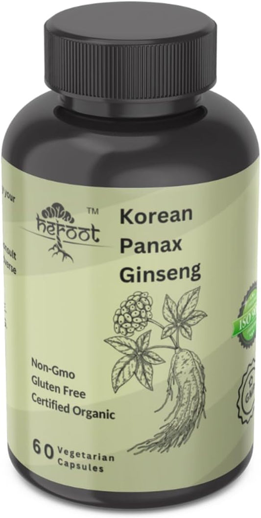 Panax Ginseng Capsule 500 MG Per Serving Energy, Serving for Mood, Cognitive Function and Energy Support, Non-GMO (Pack of 120 Capsule)