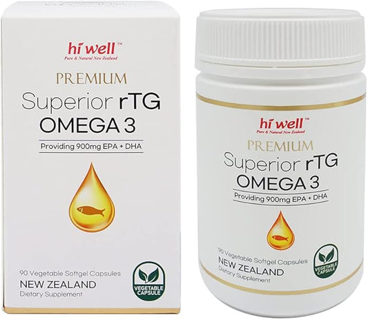 Hi Well Premium Superior rTG Omega 3 90Vegetable Softgel Capsules