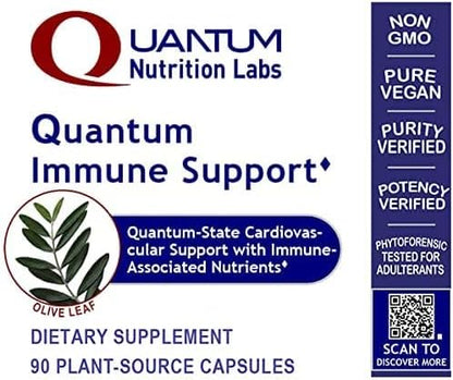 QNL Quantum Olive Leaf Support - Organic Olive Extract Capsules - Heart Health Supplement for Men & Women - Daily Immune Support for Adults - 60 Plant-Source Capsules