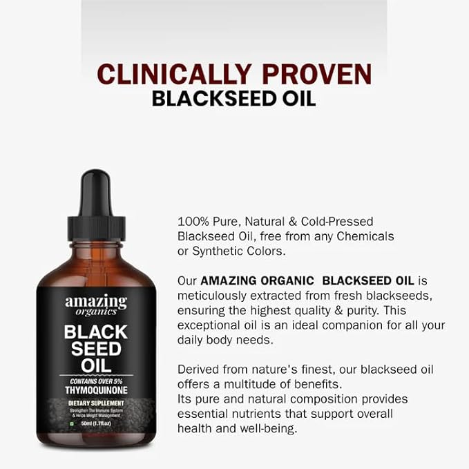 Black Seed Oil 50 ML - Pure, Cold-Pressed, for Enhanced Wellness and Vitality