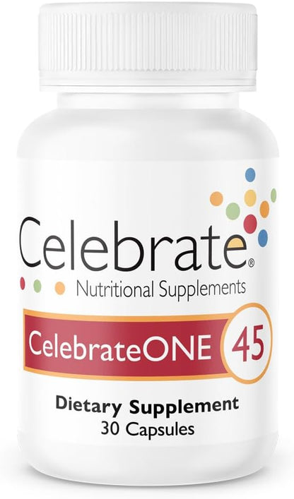 Celebrate Vitamins CelebrateONE 45, 45mg Iron - One A Day Bariatric Multivitamin, Essential Vitamins & Minerals - Gastric Bypass & Sleeve Gastrectomy Supplement (30 Capsules)