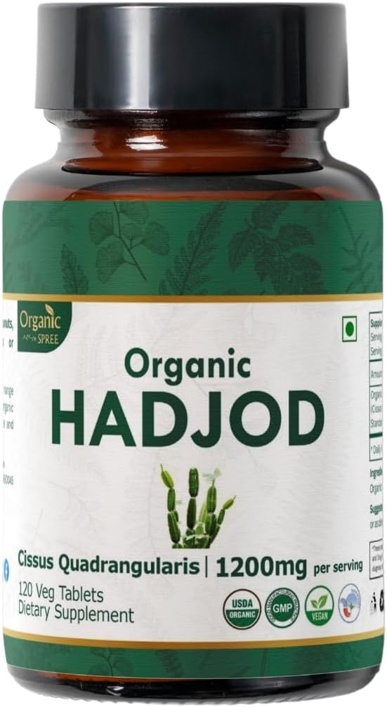 HADJOD - CISSUS 120 Tablets | Cissus Quadrangularis (Hadjod) | USDA Organic Certified | Organic and Natural 120tab