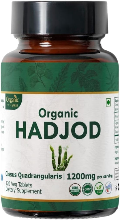 HADJOD - CISSUS 120 Tablets | Cissus Quadrangularis (Hadjod) | USDA Organic Certified | Organic and Natural 120tab