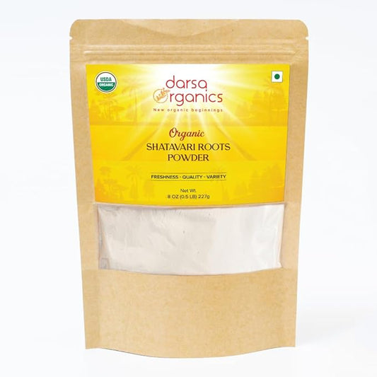 Shatavari Powder 8 oz - Shatavari Organic Powder for Tea & Smoothies, USDA Organic, Asparagus Racemosus for Female Hormonal Balance & Vitality, Nutrient-Rich Ayurvedic Herb from India
