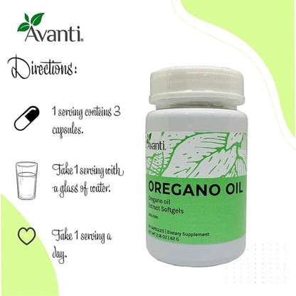 Avanti - Oregano Oil, 150mg Concentrated Oil, softgel, additive Free