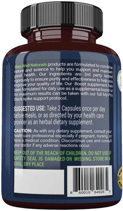Spike Support Supplement, Nattokinase, Dandelion Root, Irish Sea Moss, Selenium, Black Seed- Natural Immunity Booster | Vegan, Non-GMO, Gluten-Free, 60 Day Supply, 120ct