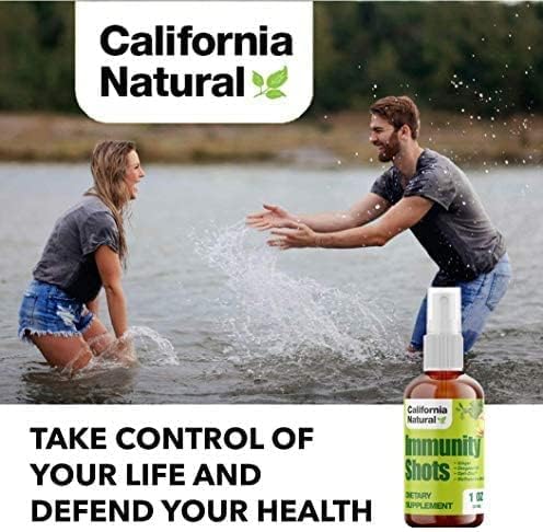 California Natural Immunity Shots 1oz Bottle, Organic Ginger Root, Oregano Oil - Potent & Pure Immune System Booster - Immune System Support & Wellness Shot (Pack of 1)