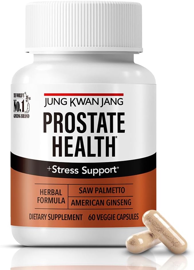 JungKwanJang Prostate Health with Saw Palmetto and American Ginseng for Prostate, Stamina, Hair Loss Support, dht Blocker, All-Natural Supplement, 60 Capsules for Men & Women