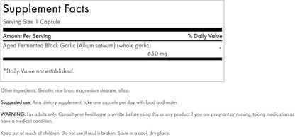 Swanson Aged Black Garlic 650 Milligrams 30 Capsules