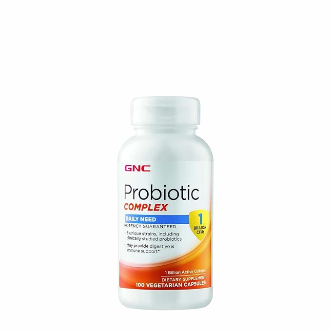 GNC Probiotic Complex Daily Need Supplement, Provides Digestive and Immune Support, 1 Billion CFUs, 100 Vegetarian Capsules, 100 Servings