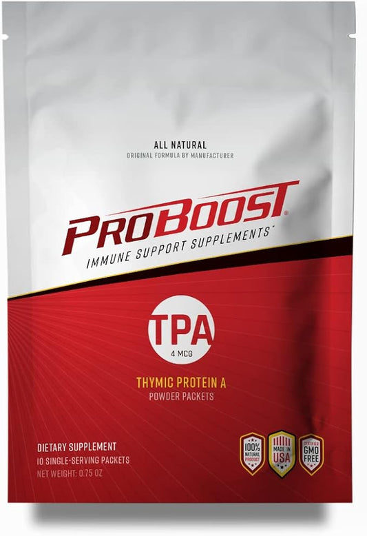 Thymic Protein A Powder Packets (4 McG TPA) – Immune System Support Supplement - All Natural, Non-GMO Formula - 10 Packets