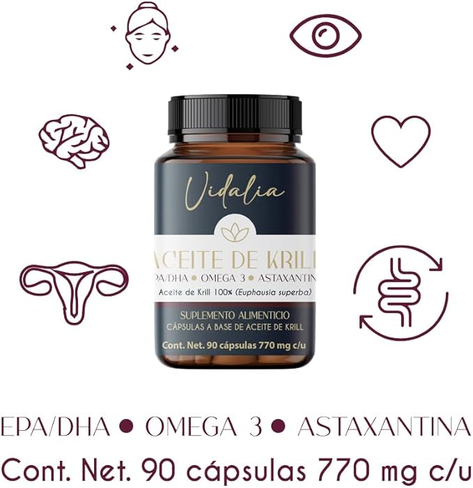 Vidalia Provides a Potent Source of Omega-3 derived from Antarctic Krill Oil, high Content of PHOSPHOLIPIDS, Choline and ASTAXANTHIN, offering Superior bioavailability. Free Heavy Metals.