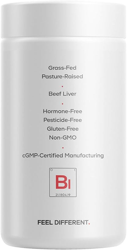 Codeage Grass Fed Beef Liver Supplement Superfood, Freeze Dried, Non-Defatted, Desiccated Glandulars Bovine Pills, Pasture Raised Beef Vitamins, Non-GMO Liver Meat, 180 Capsules