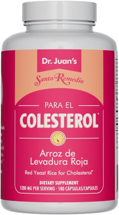 Santo Remedio Red Yeast Rice, Supports Cardiovascular System, Dietary Supplement, 1200 mg per Serving, 180 Capsules, Non-GMO, Gluten Free, No Artificial Flavors