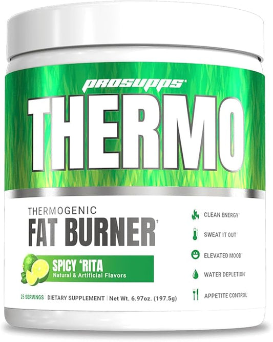 PROSUPPS Thermogenic Fat Burner Powder, Spicy Rita - Weight Loss & Metabolism Booster Pre Workout Supplement for Women & Men - Supports Appetite Control & Boosts Energy - Gluten-Free - 25 Servings