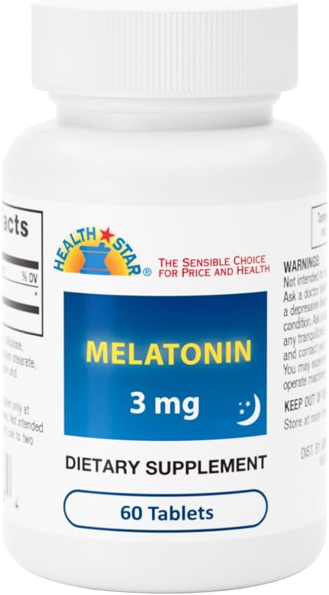 GeriCare Melatonin 3mg Tablets, Balances Nighttime Routine - Helps Adjust to Changing Schedules - Promotes Restful Evenings – Easy-to-Take Tablets, 60 Count (Pack of 1)