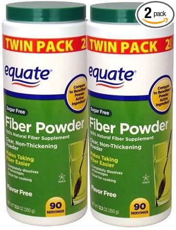 Equate Sugar-Free Fiber Powder - 90 Servings, 12.3 oz (2 Pack)